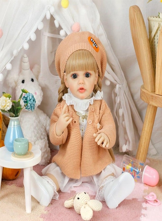 Ramokdu Lifelike Reborn Baby Doll - 22-inch Soft Body Realistic Newborn Silicone Full Body with Feeding Kit Toys Accessories for Ages 3+ Year Old Girls or Collection, Multicolor - Image 1